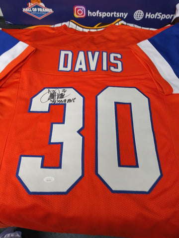 TERRELL DAVIS SIGNED BRONCOS ORANGE CUSTOM JERSEY - INSC SB MVP