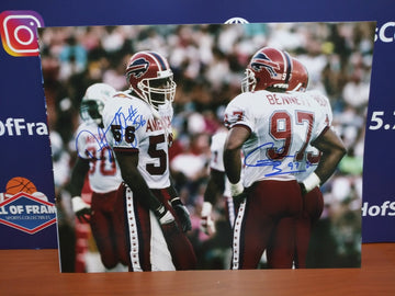 CORNELIUS BENNETT / DARRYL TALLEY SIGNED BILLS PRO BOWL 11X14 PHOTO - HOF COA