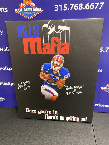 ANDRE REED SIGNED BILLS MAFIA FOR LIFE 16X20 CUSTOM CANVAS - JSA COA