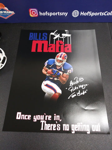 ANDRE REED BILLS SIGNED "BILLS MAFIA" 16X20 PHOTO INSCRIBED - JSA COA