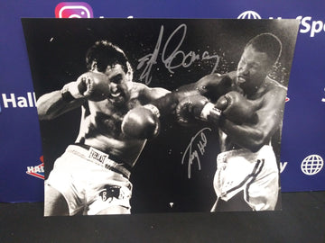 LARRY HOLMES / GERRY COONEY DUAL SIGNED CHAMPIONSHIP 11X14 - JSA COA