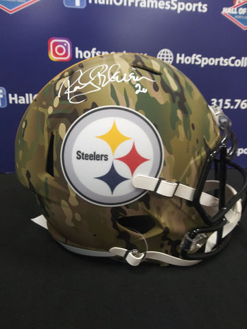 ROCKY BLEIER SIGNED STEELERS CAMO FULL SIZE REPLICA HELMET - JSA COA