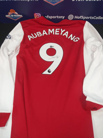 PIERRE-EMERICK AUBAMEYANG SIGNED ARSENAL LARGE JERSEY BAS COA