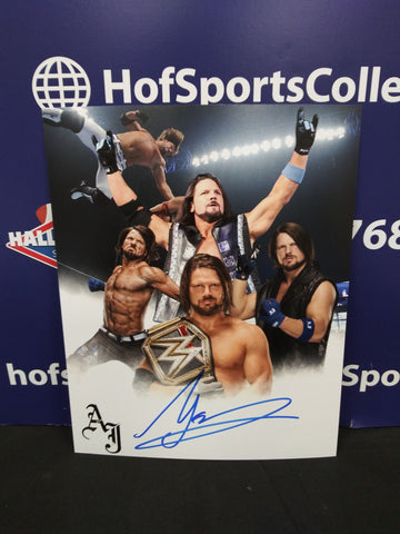 AJ STYLES WWE CHAMP SIGNED 8X10 - RAW SMACKDOWN - HOF COA