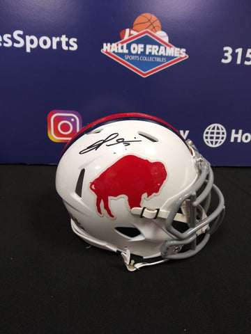 DAMAR HAMLIN SIGNED BUFFALO BILLS SPEED THROWBACK MINI HELMET BAS COA