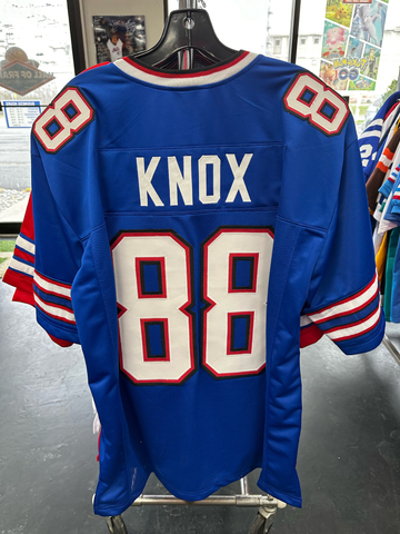 DAWSON KNOX BILLS SEWN STITCHED BLUE JERSEY SIZE MENS XL