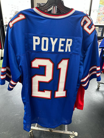 JORDAN POYER BILLS SEWN STITCHED BLUE JERSEY SIZE MENS XL