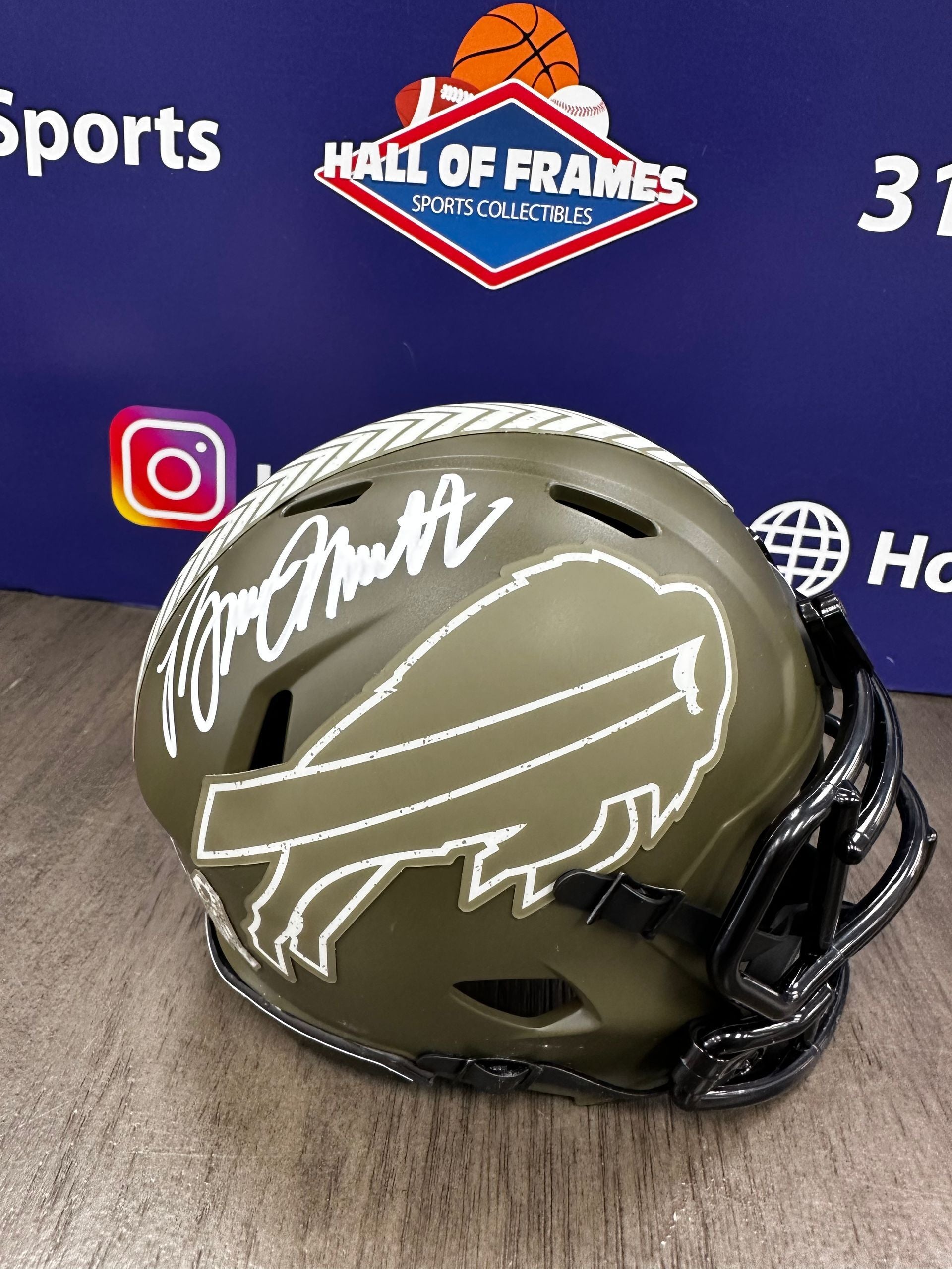 bruce smith signed helmet BRUCE SMITH SIGNED BUFFALO BILLS STS MINI HELMET