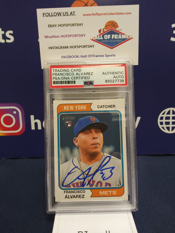 FRANCISCO ALVAREZ 2023 TOPPS HERITAGE ROOKIE AUTO CARD PSA (738)