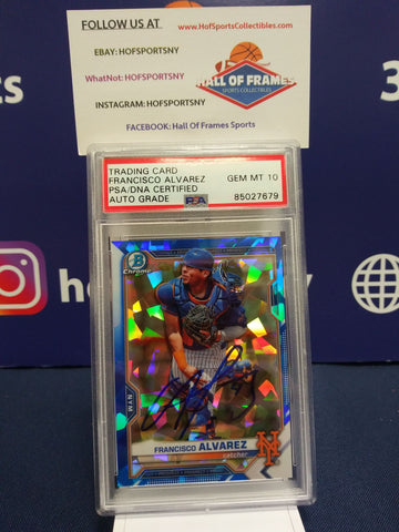 FRANCISCO ALVAREZ 2021 SIGNED BOWMAN SAPPHIRE PSA 10 AUTO (679)