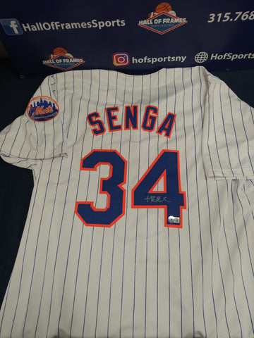 KODAI SENGA SIGNED KANJI METS PINSTRIPE CUSTOM JERSEY - BECKETT COA