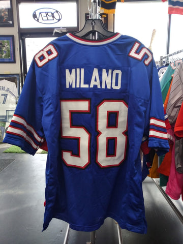 MATT MILANO BILLS SEWN STITCHED BLUE JERSEY SIZE MENS XL