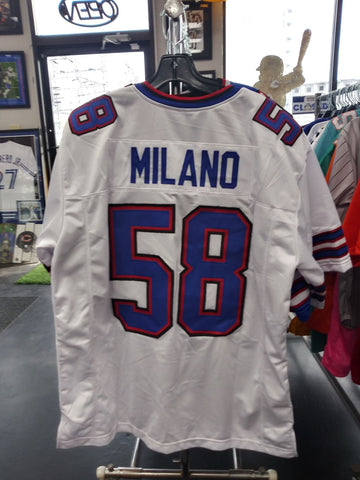 MATT MILANO BILLS CUSTOM SEWN STITCHED WHITE JERSEY SIZE MENS XL