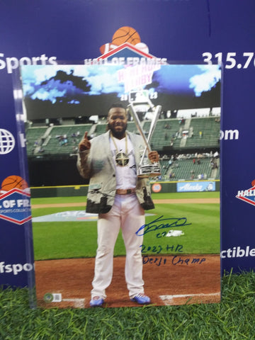 VLADIMIR GUERRERO JR SIGNED HR DERBY 11X14 INSC DERBY CHAMP BECKETT COA