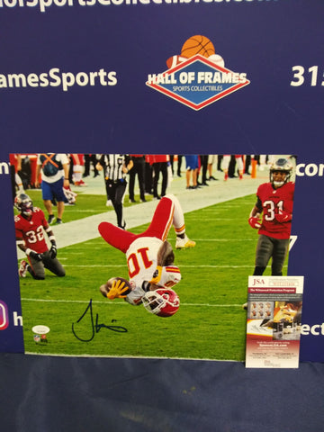 TYREEK HILL SIGEND CHEIFS BACK FLIP 11X14  - BECKETT