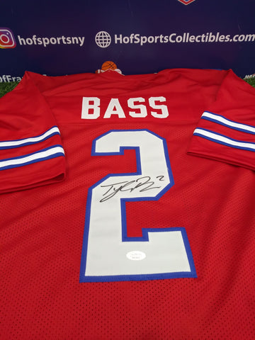 TYLER BASS SIGNED BUFFALO BILLS RED CUSTOM JERSEY JSA COA