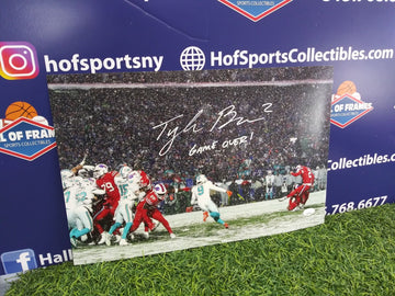 TYLER BASS SIGND BILLS GAME WINNING FG 11X17 INSC "GAME OVER