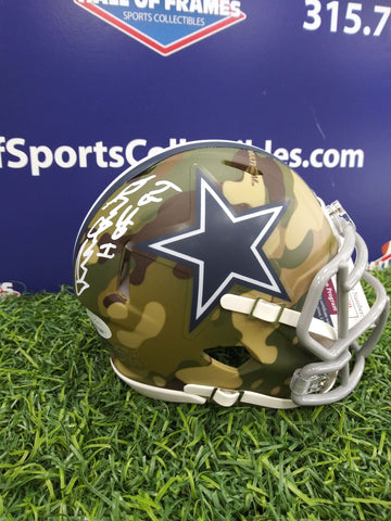 RANDY WHITE SIGNED CAMO COWBOYS MINI HELMET INSC MANSTER - JSA COA