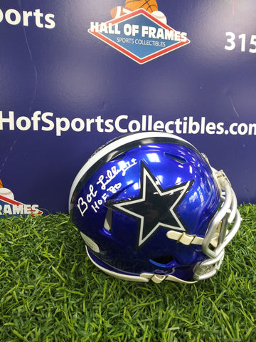 BOB LILLY SIGNED DALLAS COWBOYS FLASH SPEED MINI HELMET HOF 80