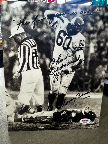 CHUCK BEDNARIK EAGLES SIGNED 8X10 THIS GAME IS OVER - SORRY FRANK PSA