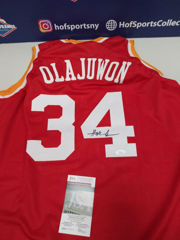 HAKEEM OLAJUWON SIGNED ROCKETS THE DREAM CUSTOM JERSEY - JSA COA