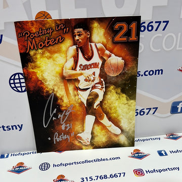 Lawrence Moten Signed Syracuse Basketball 8x10 Photo "Poetry" All Time Scorer