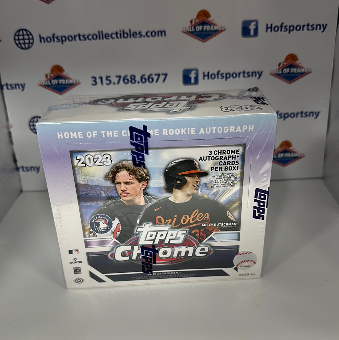 2023 TOPPS CHROME HOBBY JUMBO BOX! 3 AUTOS!