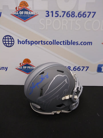 THURMAN THOMAS BUFFALO BILLS SIGNED SLATE MINI HELMET JSA