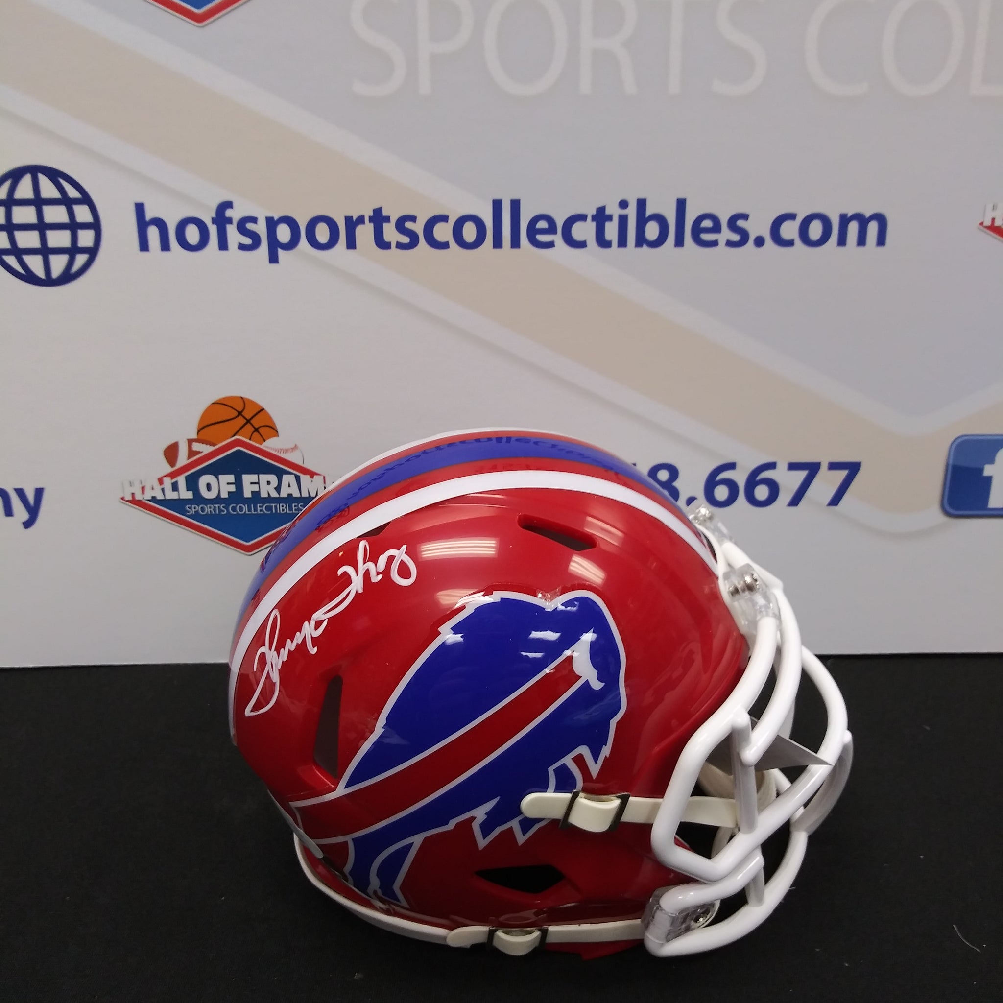 THURMAN THOMAS BUFFALO BILLS SIGNED THROWBACK MINI HELMET JSA