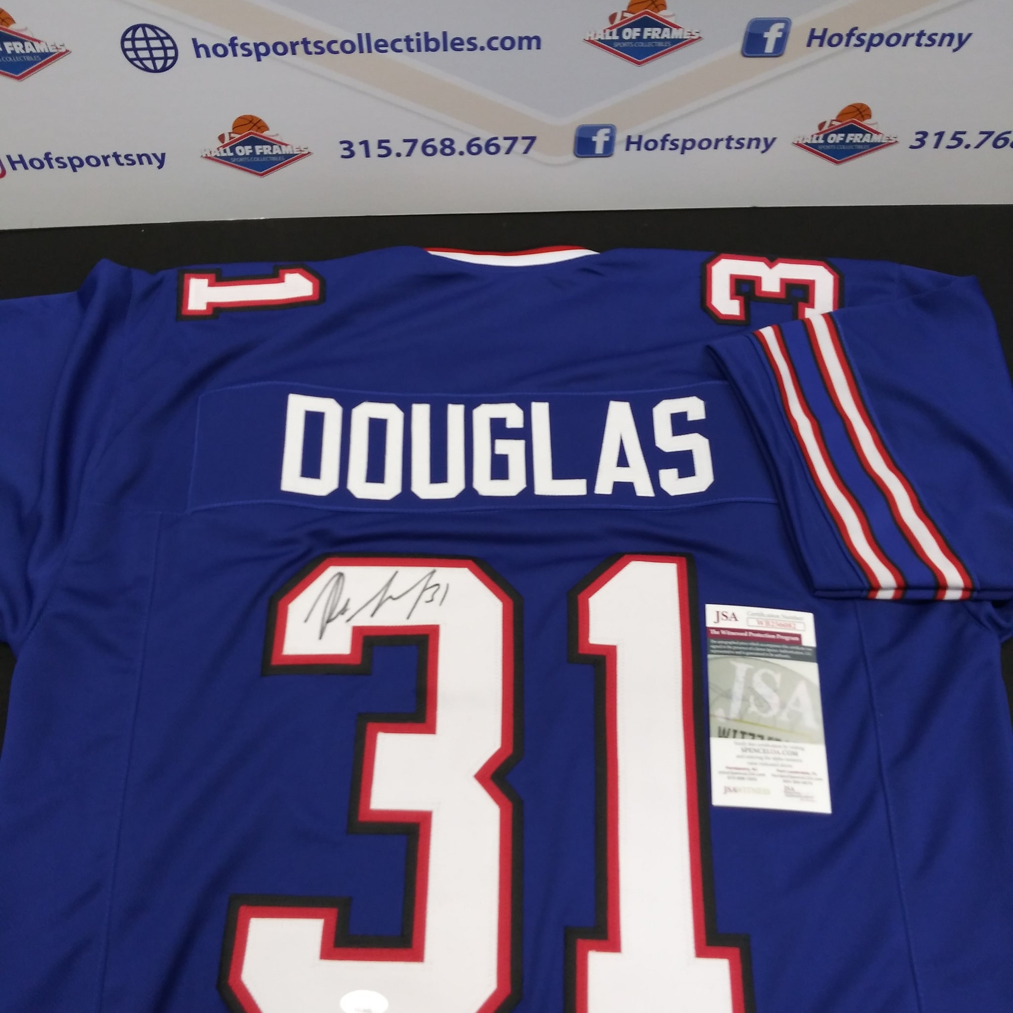 RASUL DOUGLAS BUFFALO BILLS SIGNED BLUE CUSTOM JERSEY JSA