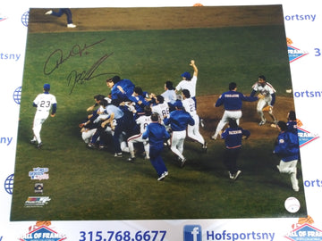 DWIGHT DOC GOODEN & HOWARD JOHNSON SIGNED METS 1986 WS CELEBRATION 16X20