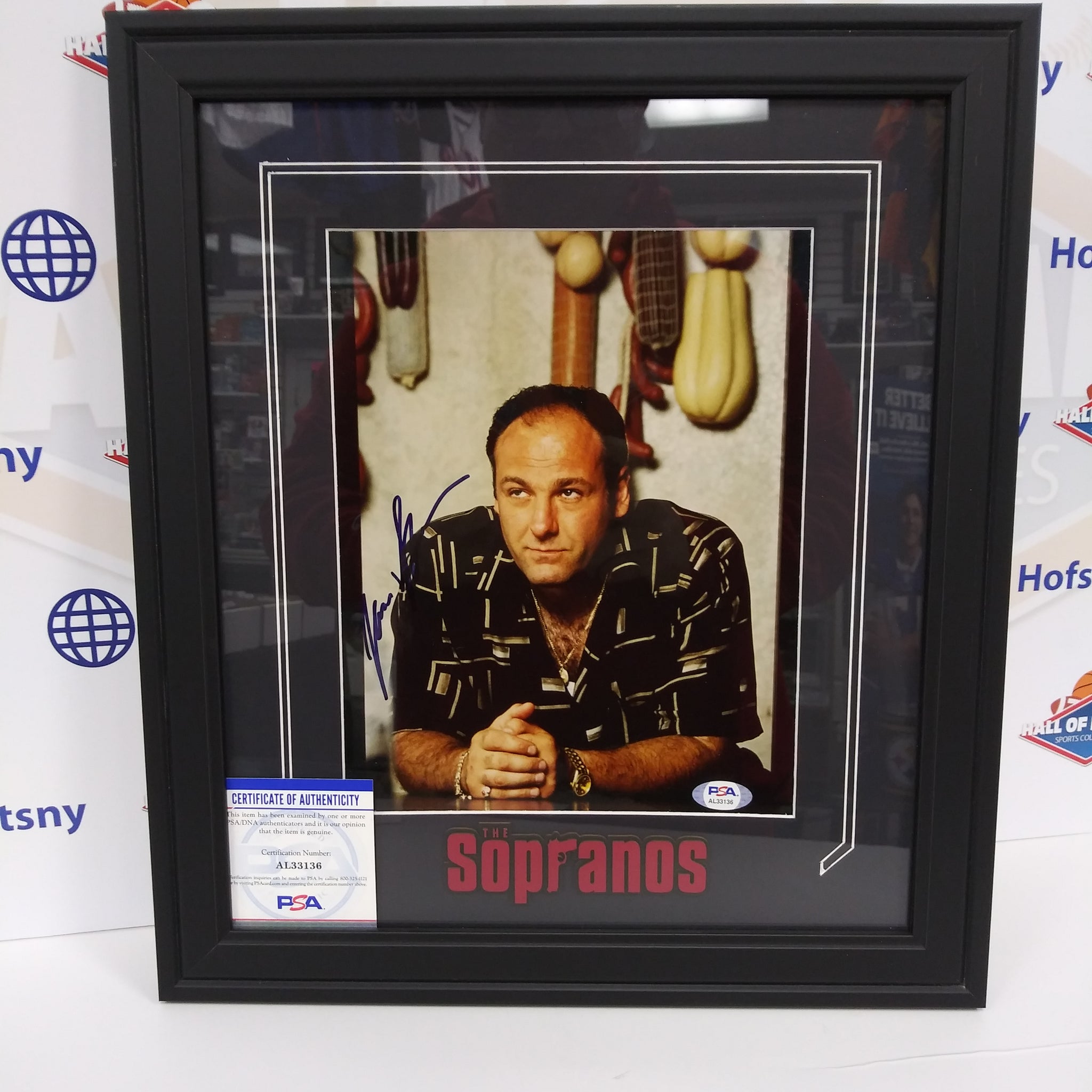 JAMES GANDOLFINI SIGNED TONY SOPRANO FRAMED 8X10 PHOTO - PSA COA