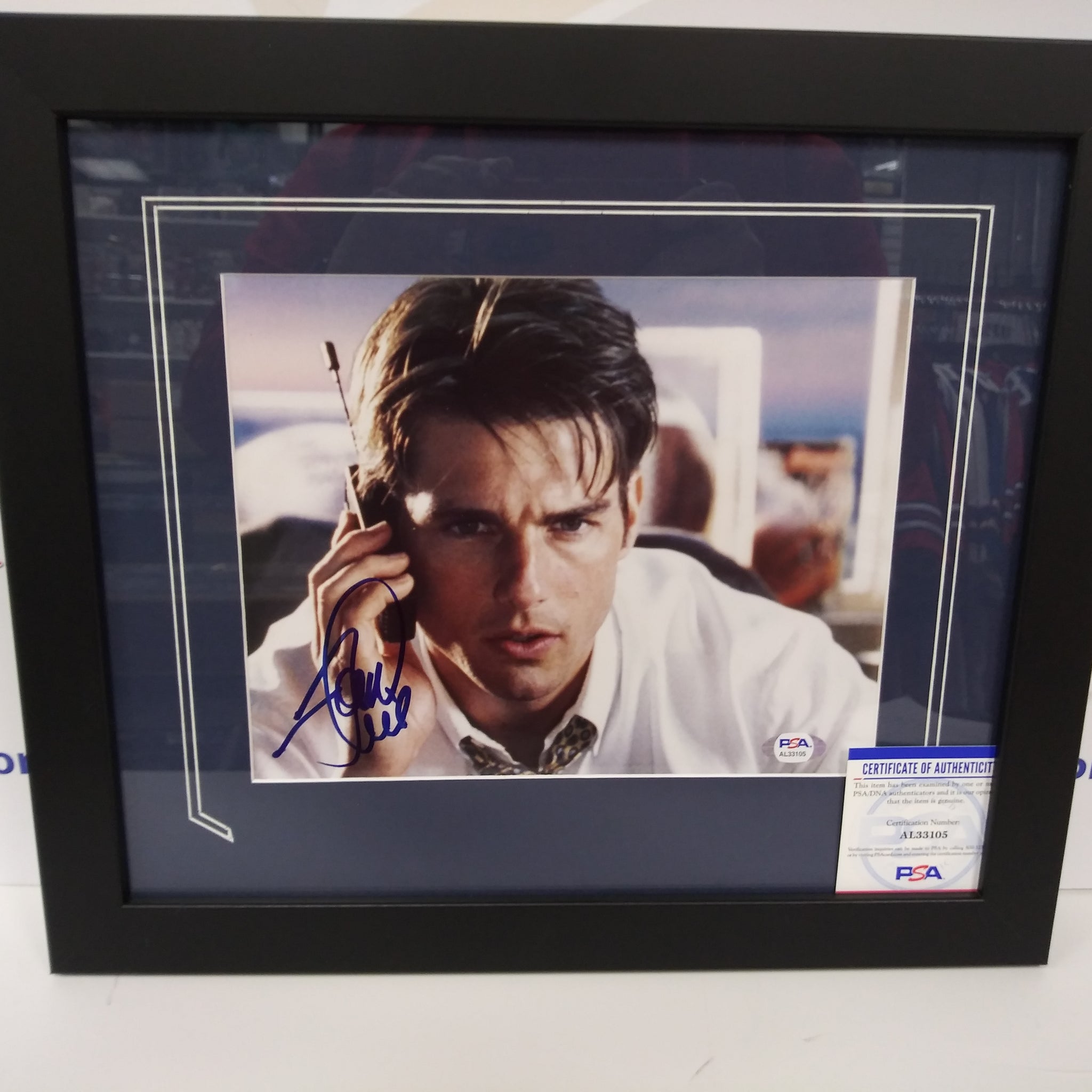 TOM CRUISE SIGNED JERRY MCGUIRE 8X10 FRAMED PHOTO - SHOW ME THE MONEY PSA COA