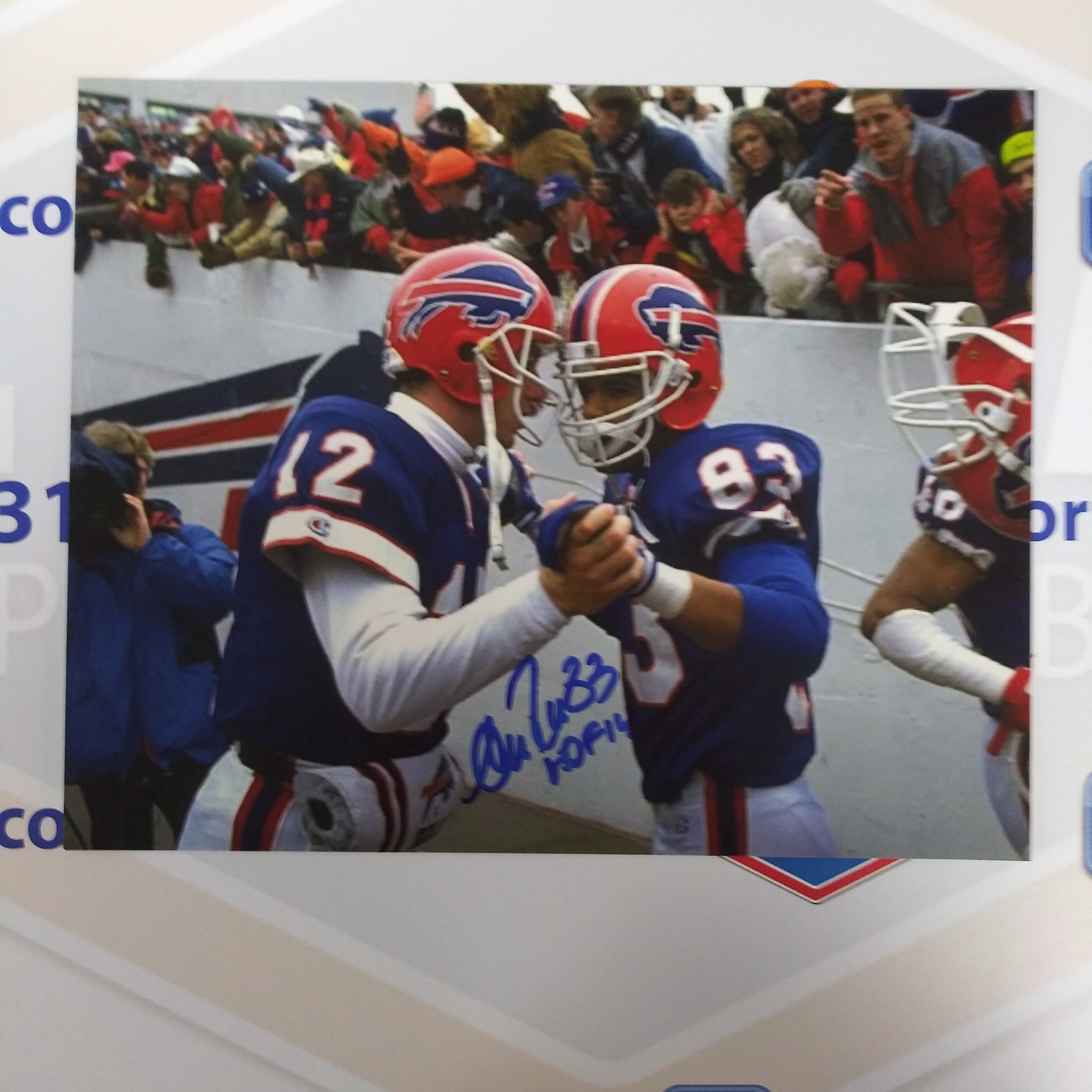 ANDRE REED BILLS SIGNED 8X10 PHOTO w/ KELLY - HOF COA