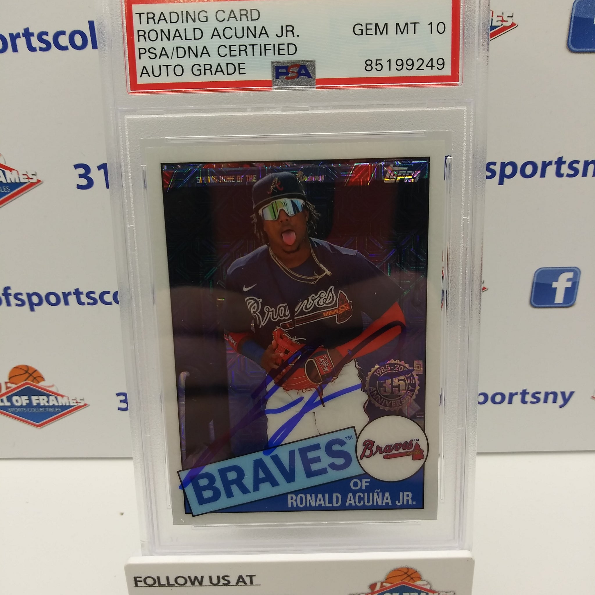 2020 TOPPS CHROME SILVER PACK RONALD ACUNA JR. AUTO PSA AUTHENTIC GEM MT 10!