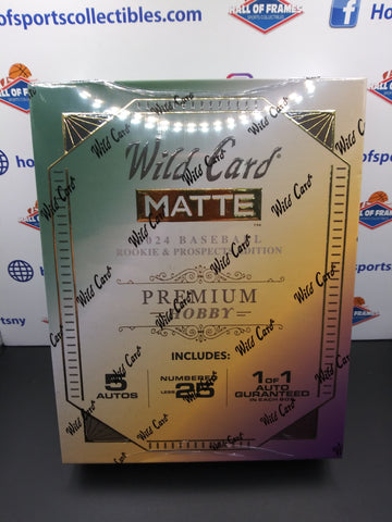 2024 WILD CARD MATTE BASEBALL PREMIUM HOBBY BOX! 5 AUTOS PER BOX! 1 ONE OF ONE!