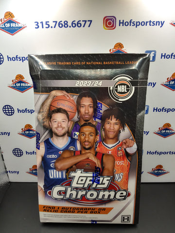 2023-24 TOPPS CHROME NBL BASKETBALL HOBBY BOX! 1 AUTO OR RELIC PER BOX!