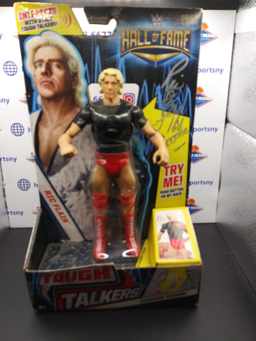 RIC FLAIR SIGNED WWE TOUGH TALKERS FIGURE INSC 16X CHAMP - JSA COA