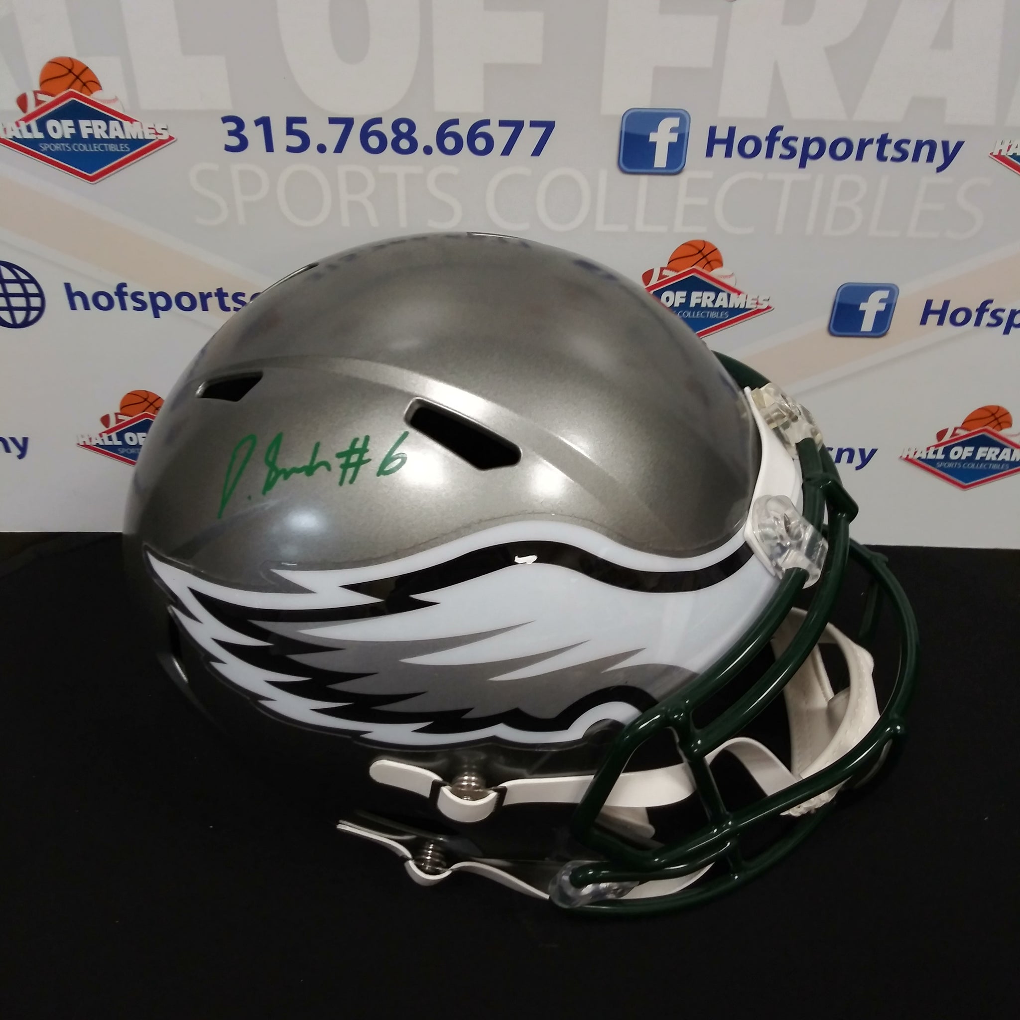 DEVONTA SMITH PHILADELPHIA EAGLES FULL SIZE FLASH REPLICA HELMET! FANATICS COA!