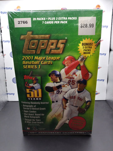 2001 TOPPS BASEBALL SERIES 1 SEALED RETAIL BOX! 32 PACKS PER BOX!