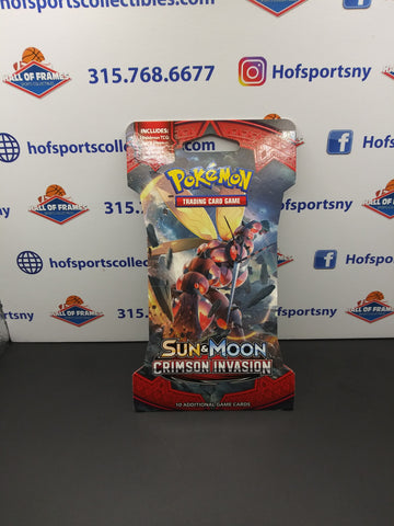 2017 POKEMON SUN & MOON CRIMSON INVASION SLEEVED BOOSTER PACK! (RANDOM PACK ART)