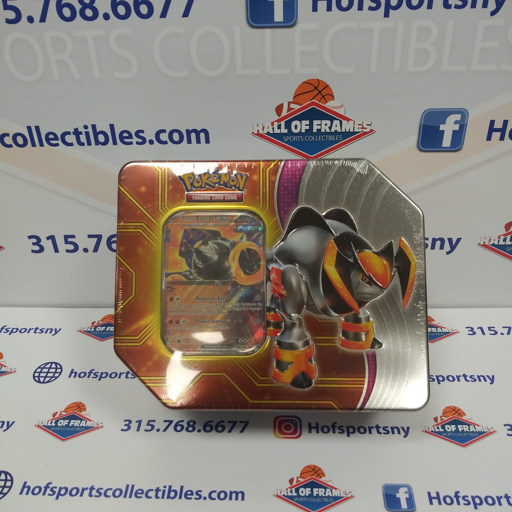 2024 POKEMON PARADOX DESTINIES TIN! IRON BOULDER EX! 5 PACKS!