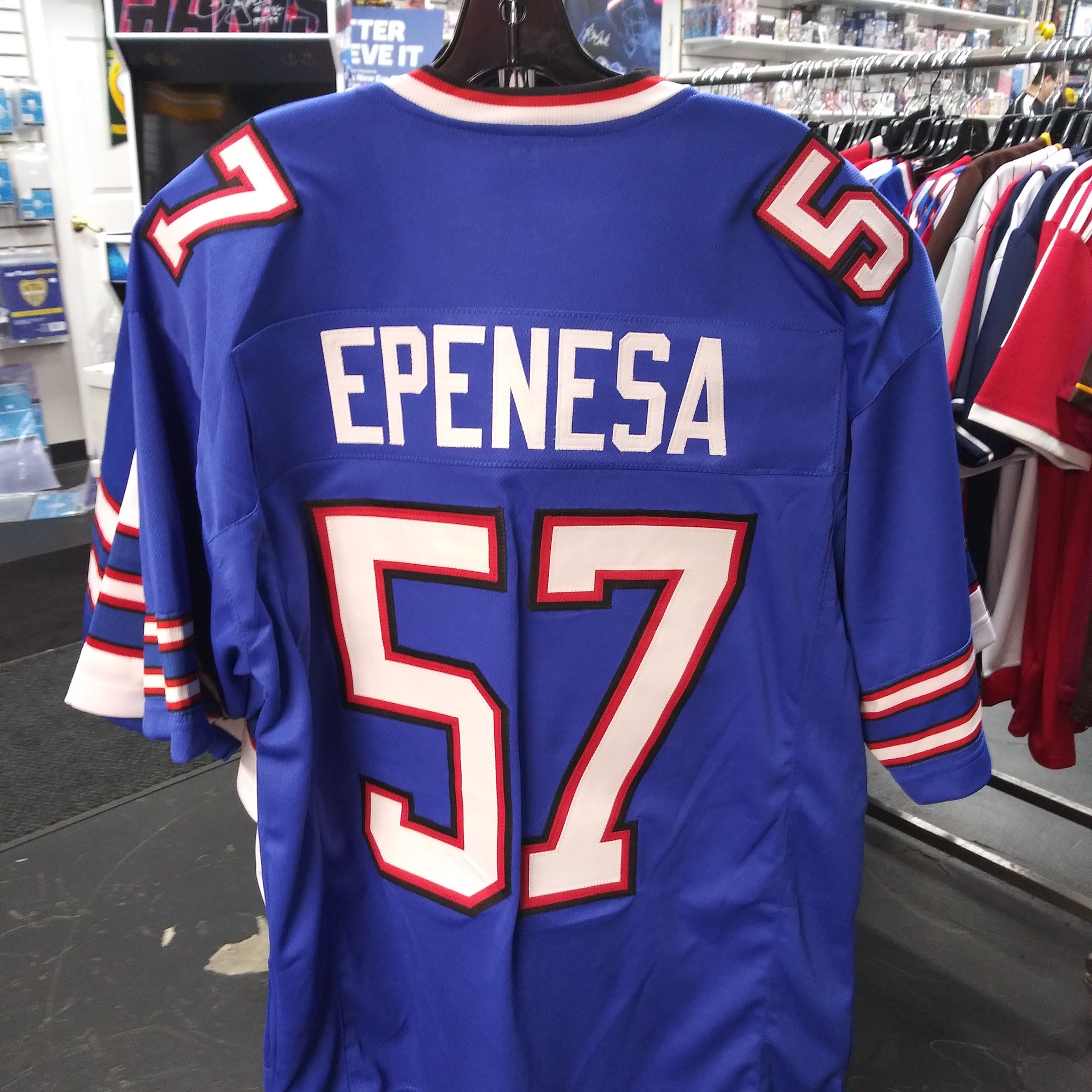 AJ EPENESA BUFFALO BILLS CUSTOM STITCHED BLUE JERSEY! XL!