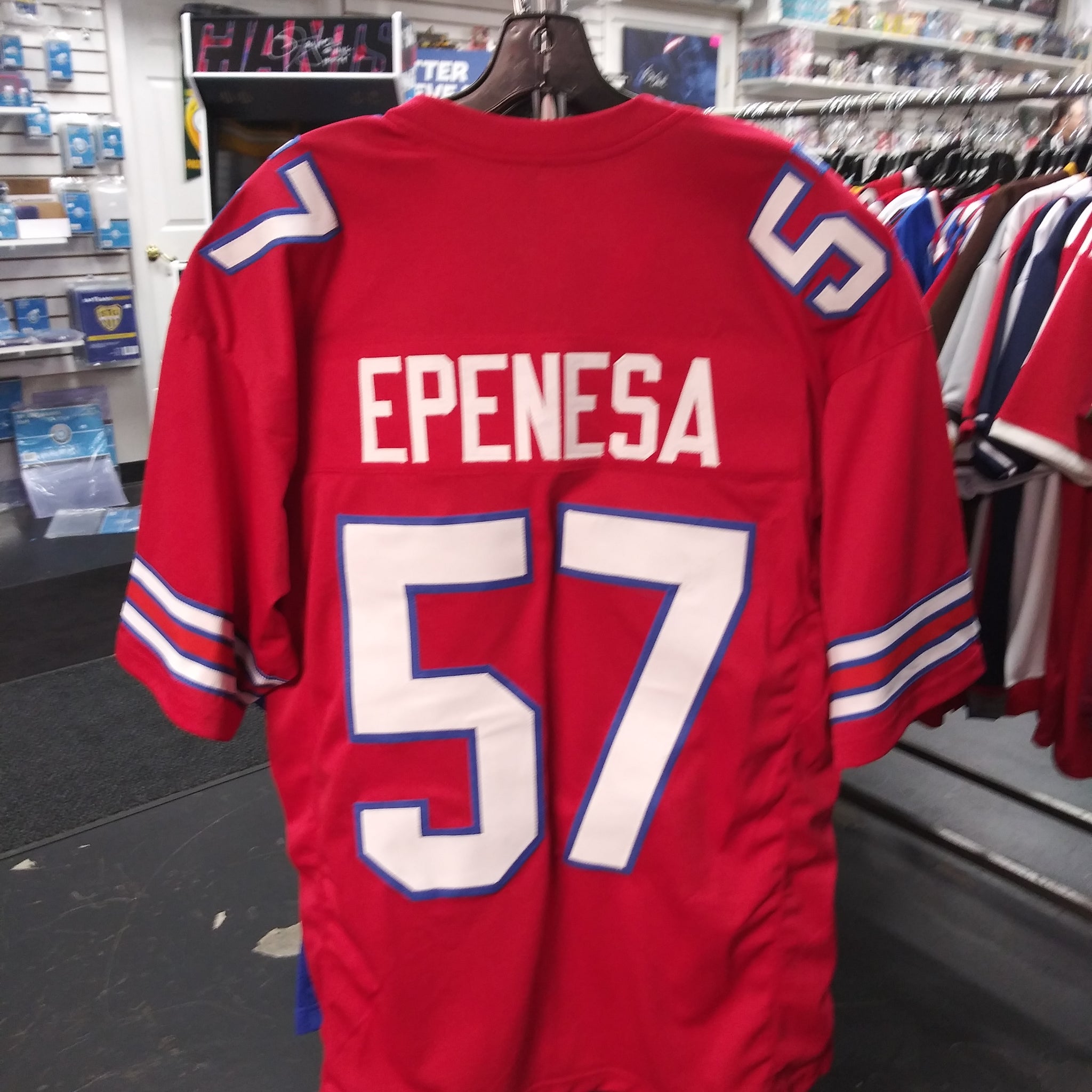 AJ EPENESA BUFFALO BILLS CUSTOM STITCHED RED JERSEY! XL!