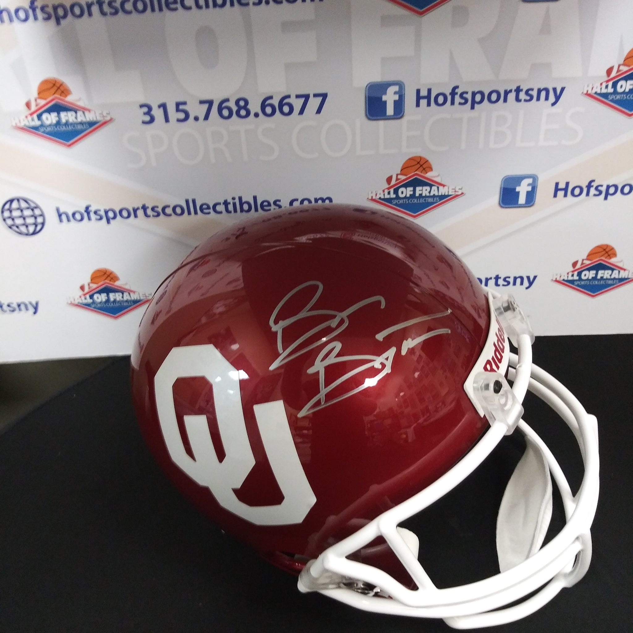 BRIAN BOSWORTH OKLAHOMA SOONERS FULL SIZE REPLICA SIGNED HELMET! TRI-STAR CERT!