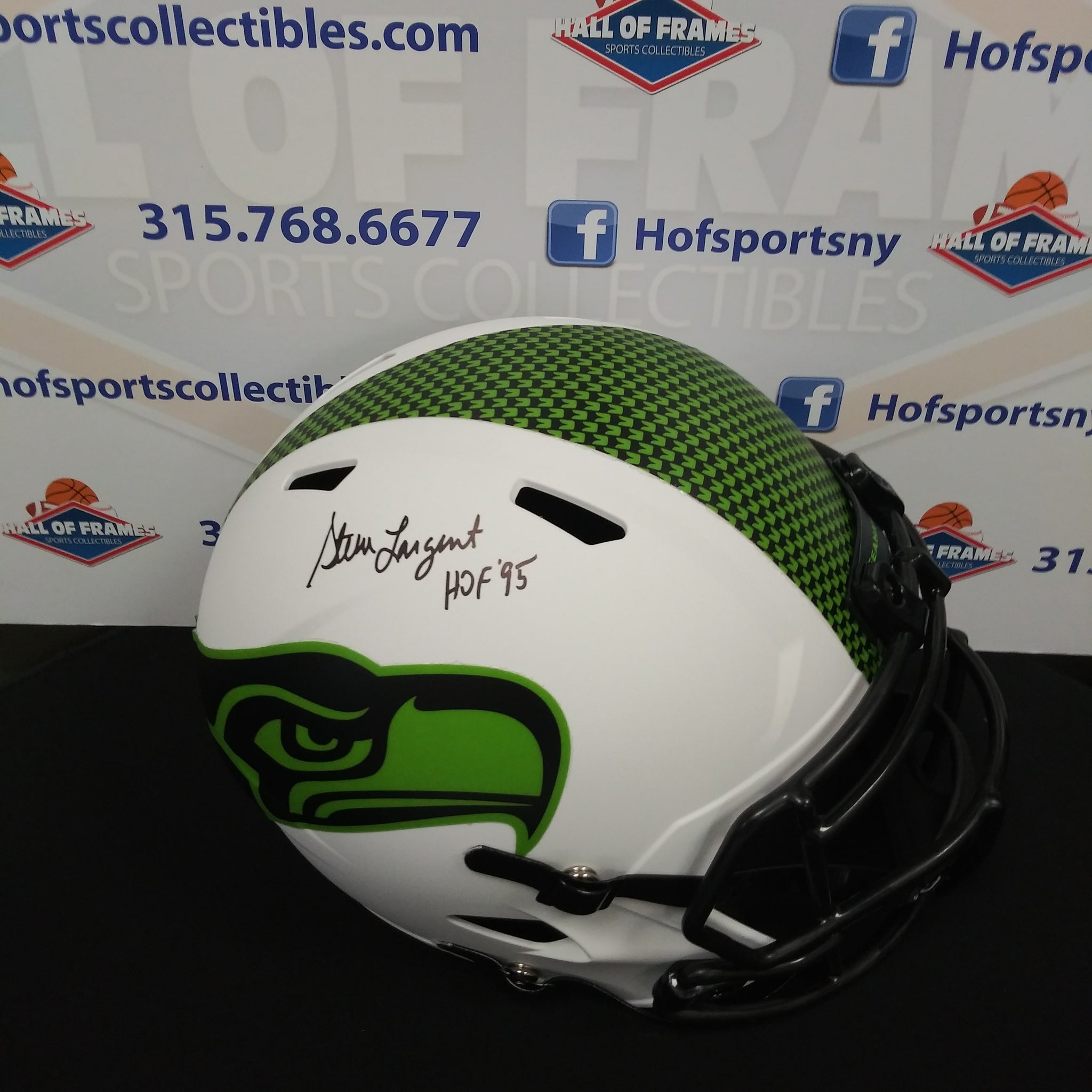 STEVE LARGENT SEATTLE SEAHAWKS LUNAR ECLIPSE FULL SIZE REPLICA SIGNED HELMET! TRI-STAR CERT!