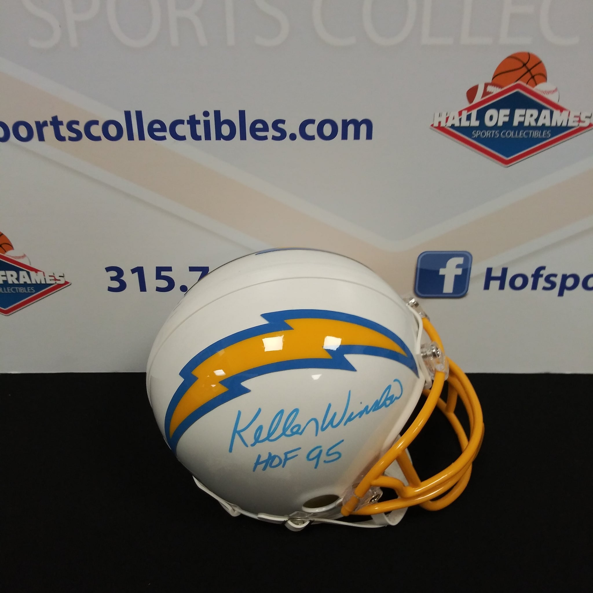 KELLEN WINSLOW SAN DIEGO CHARGERS SIGNED THROWBACK MINI HELMET! BGS COA!