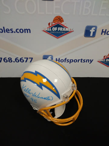 KELLEN WINSLOW SAN DIEGO CHARGERS SIGNED THROWBACK MINI HELMET! BGS COA!