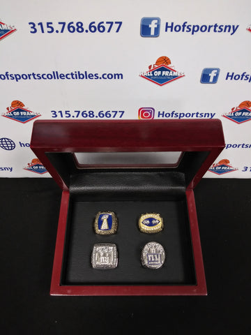 NEW YORK GIANTS 4 CHAMPIONSHIP RING SET WITH BOX!