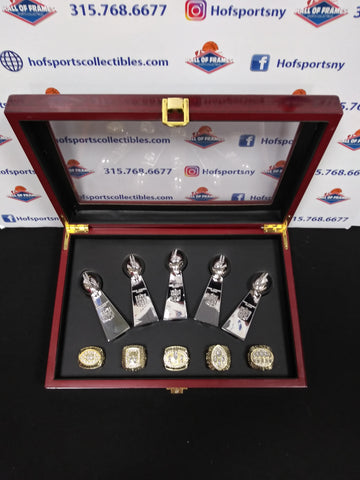 SAN FRANCISCO 49ERS 5 CHAMPIOSHIP RING SET WITH TROPHIES AND BOX!